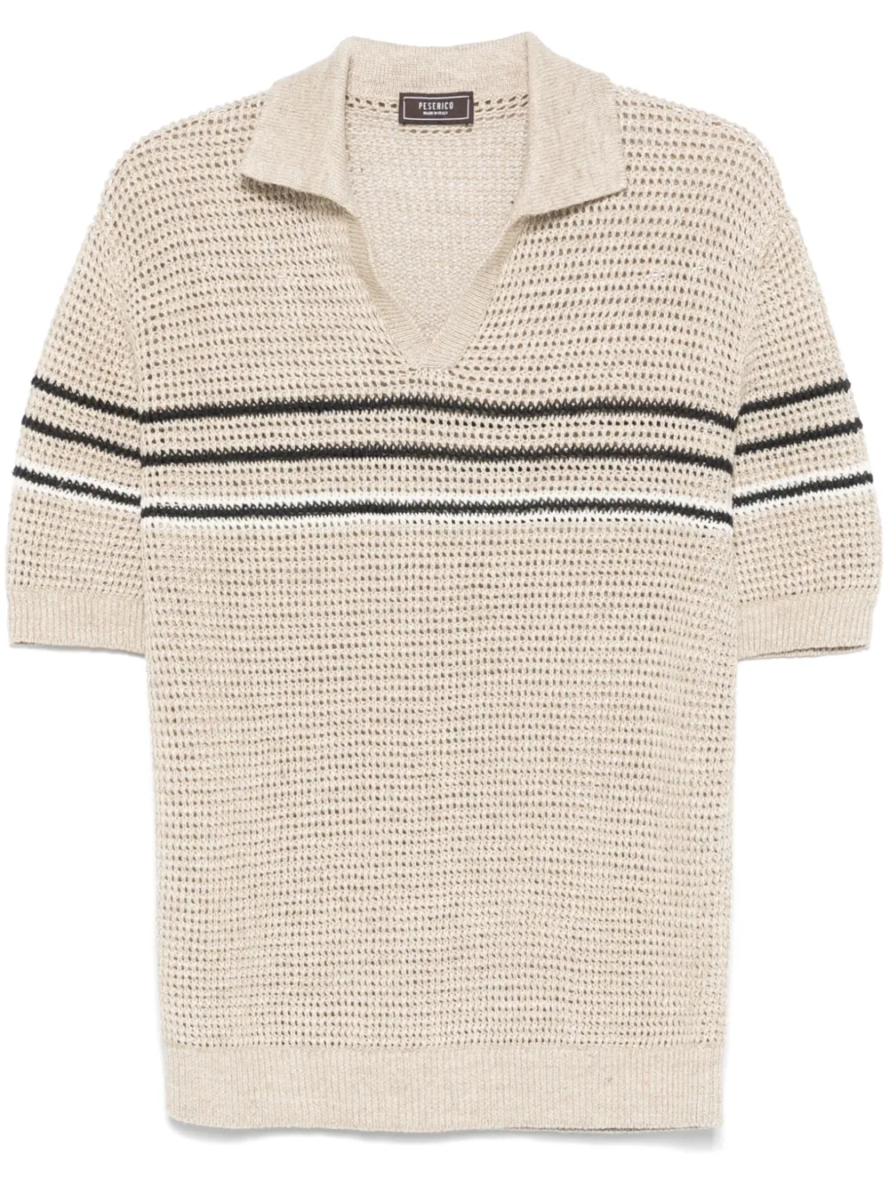 Peserico crochet-knit polo shirt | Neutrals | Image 1