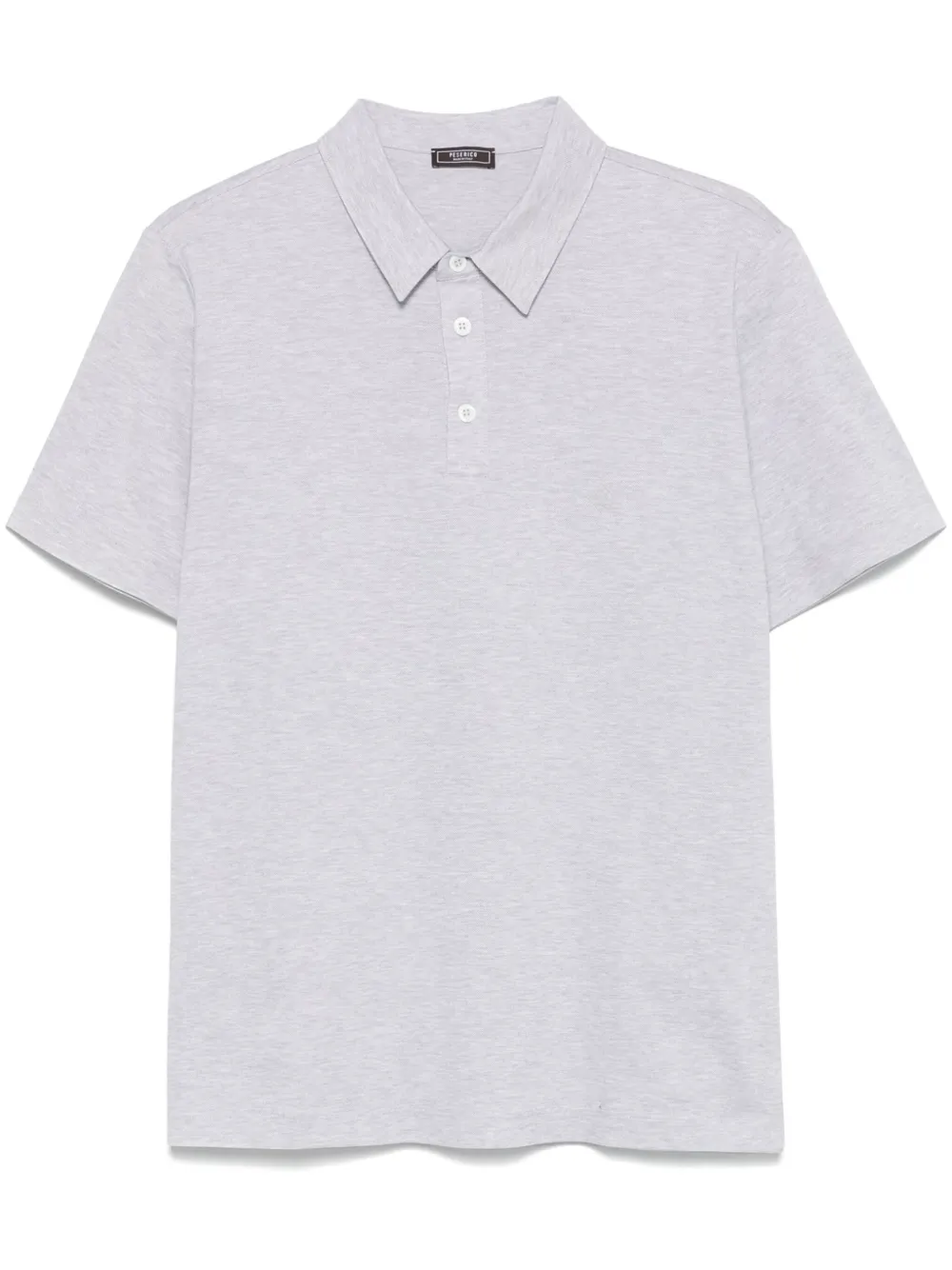 mélange-effect piqué-weave polo shirt