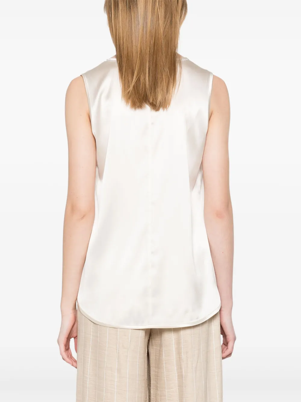 Shop Peserico Satin Top In Neutrals