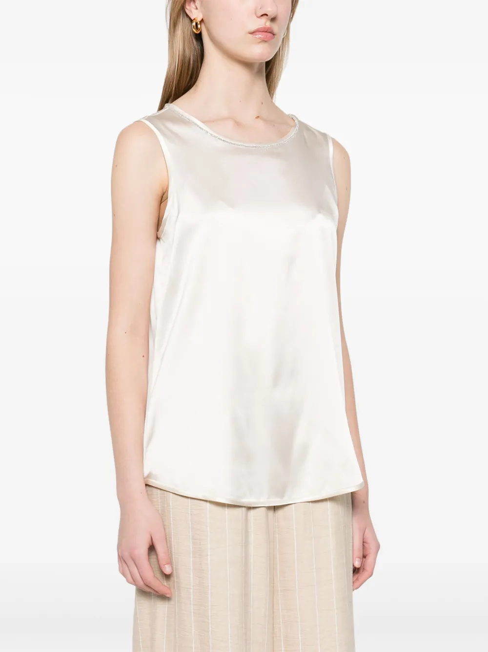 Shop Peserico Satin Top In Neutrals