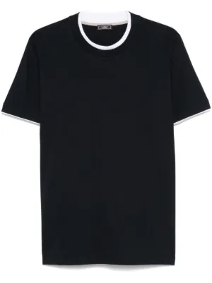 Tシャツ・カットソー PESERICO FW25 Peserico Rib T-shirt (S06704J0 5669B 73B) peserico73b-grigio-zaffiro-