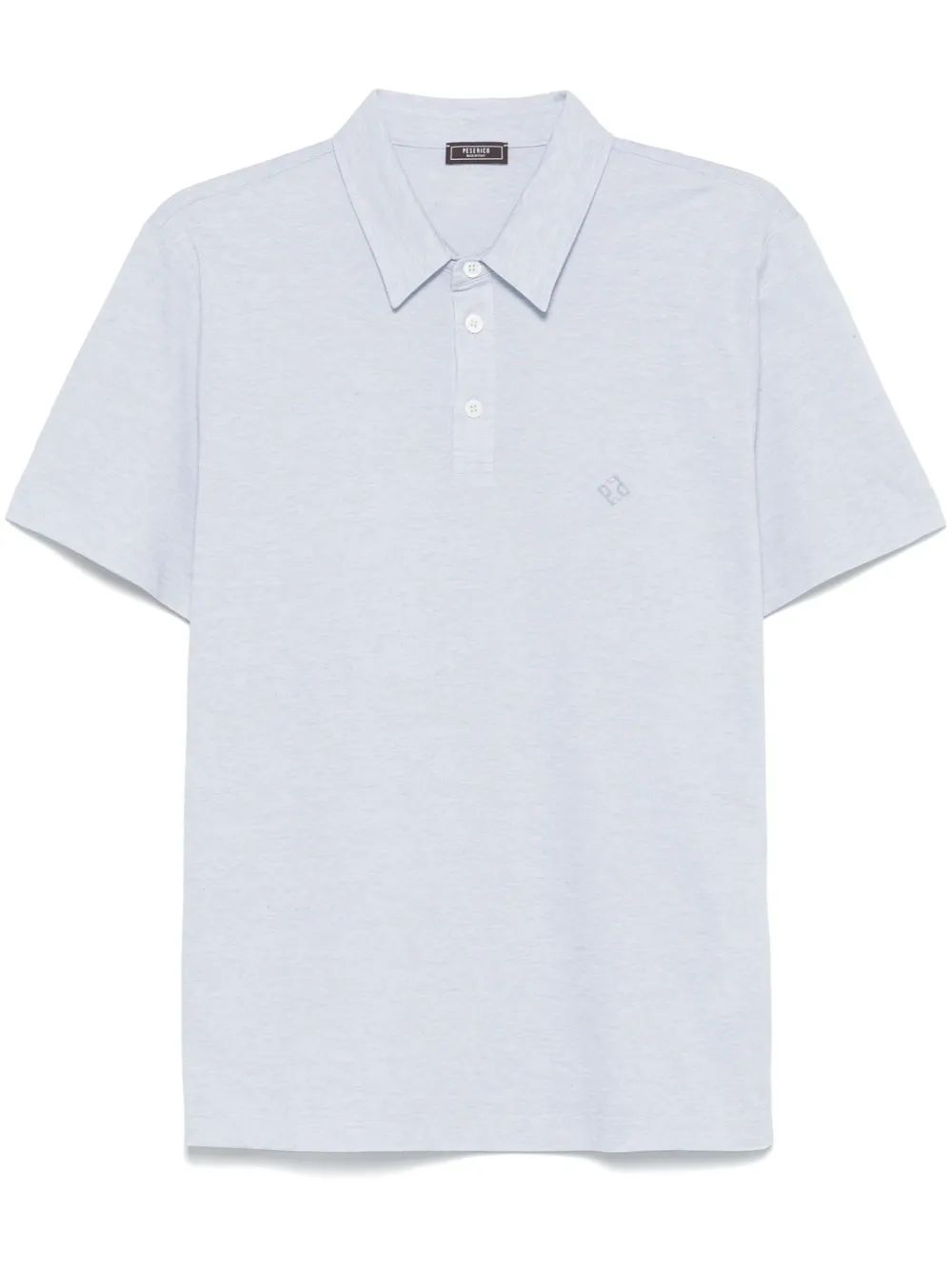 mélange-effect piqué-weave polo shirt