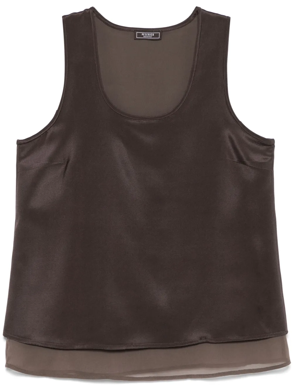 Shop Peserico Satined Tank Top In Brown
