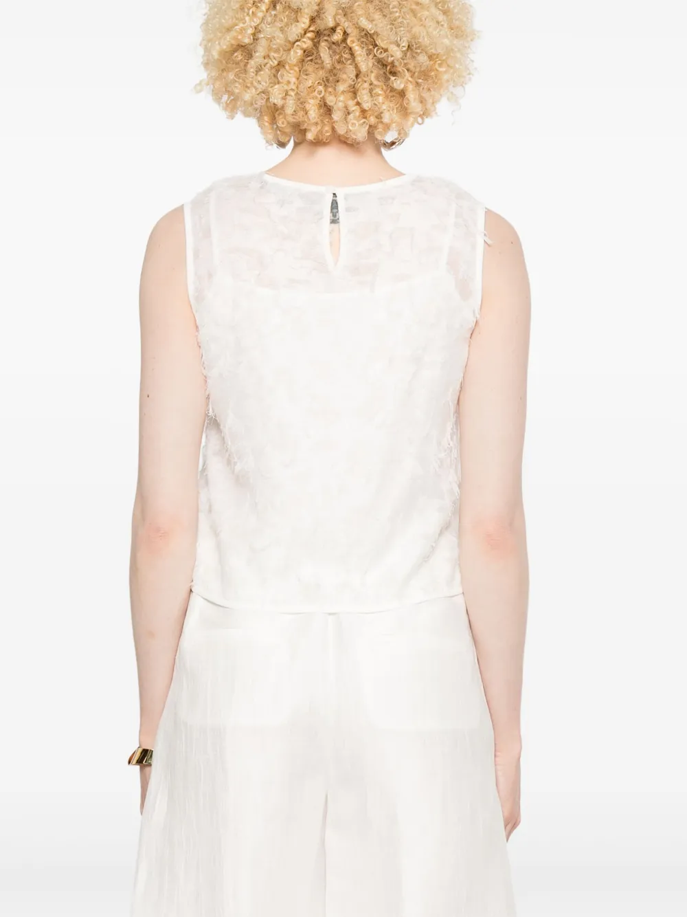 Shop Peserico Textured-finish Top In White