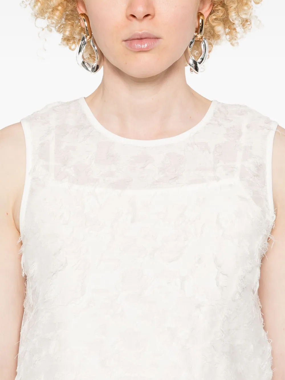 Shop Peserico Textured-finish Top In White