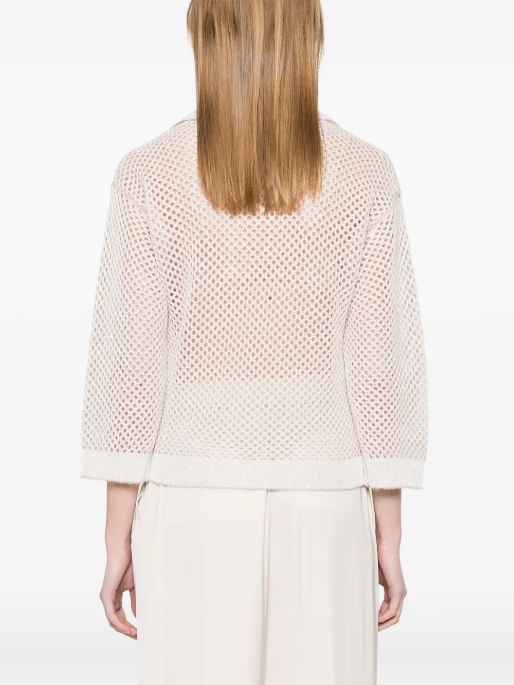 Shop Peserico Sequin-embellished Sweater In Pink
