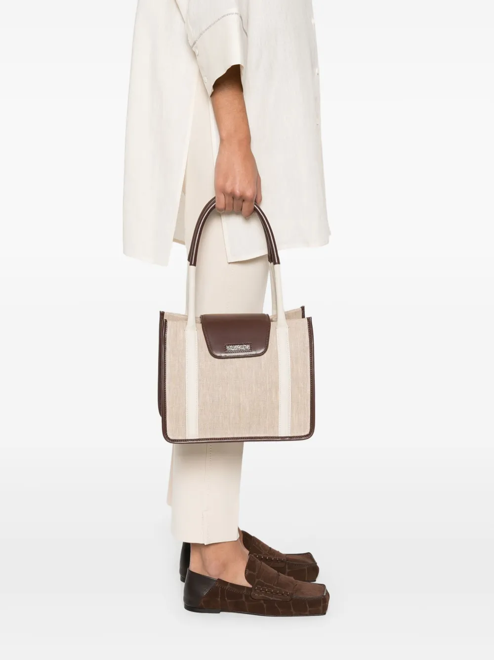 Peserico Tweekleurige shopper - Beige