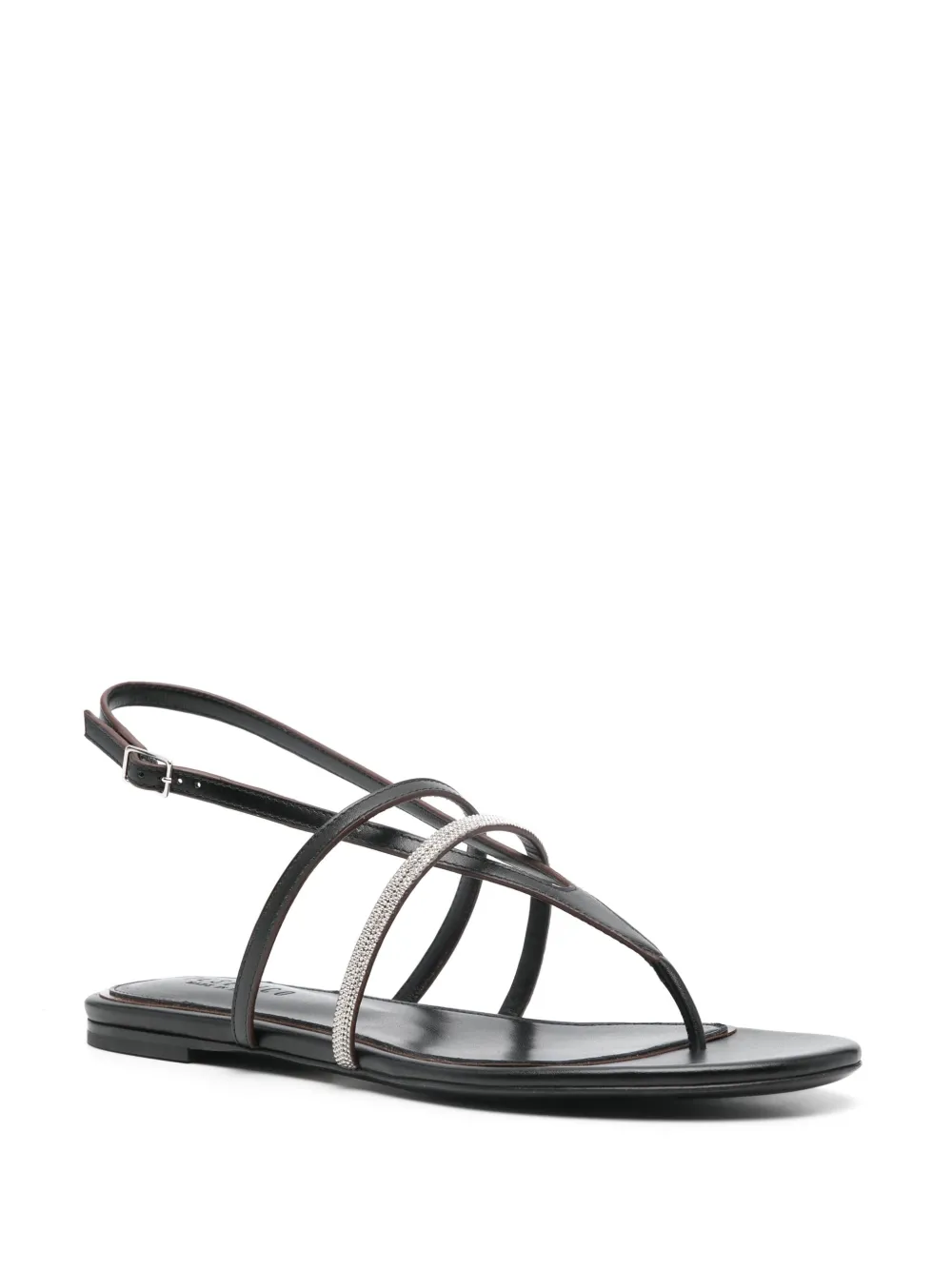 Peserico leather sandals Black