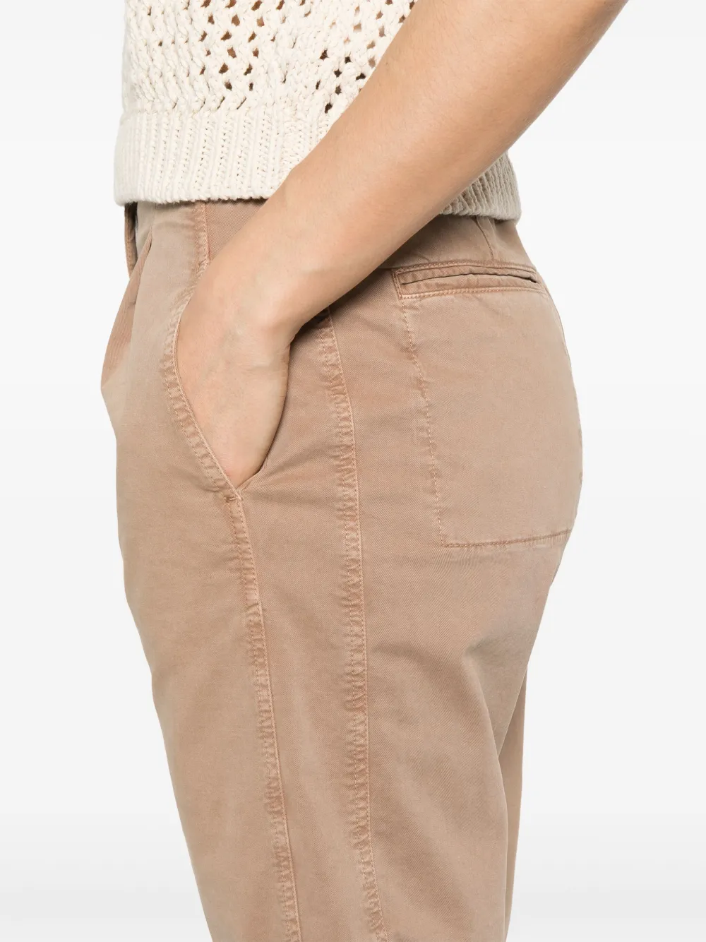 Peserico Gabardine broek met geverfd effect Bruin