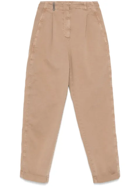 Peserico garment-dyed gabardine trousers