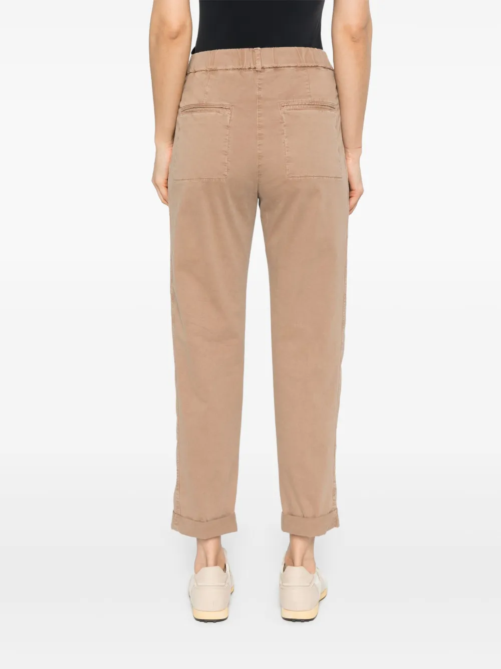 Peserico Gabardine broek met geverfd effect Bruin