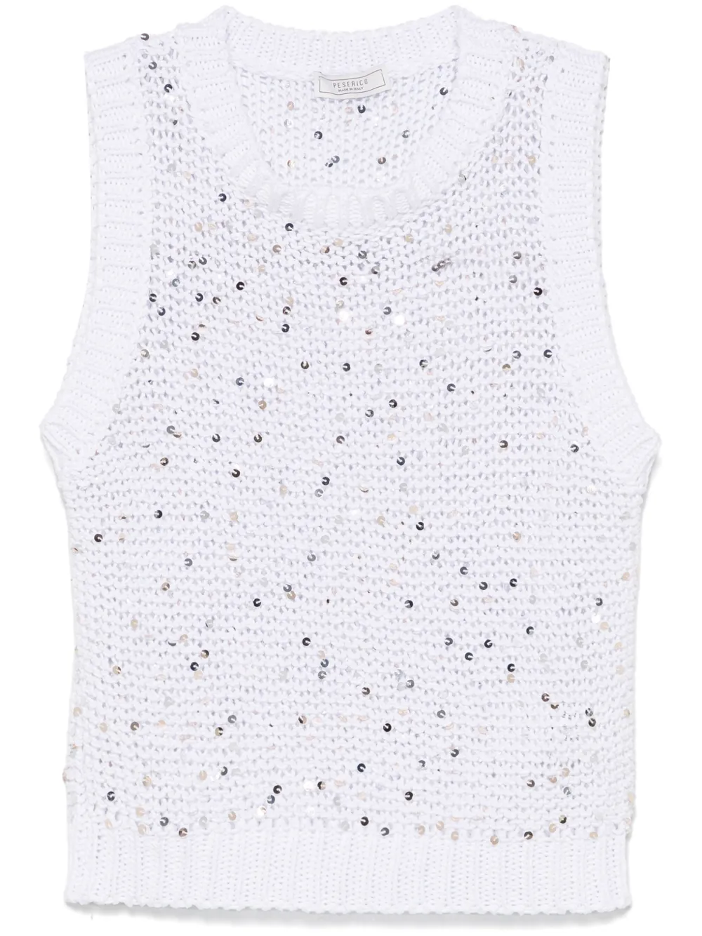 Peserico top de algodón con lentejuelas | blanco | Image 1