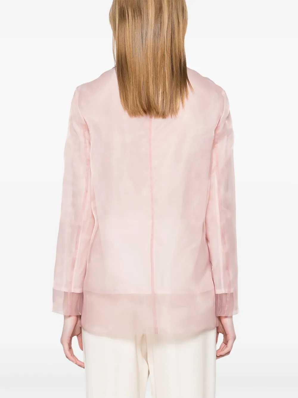 Shop Peserico Organza Blazer In Pink