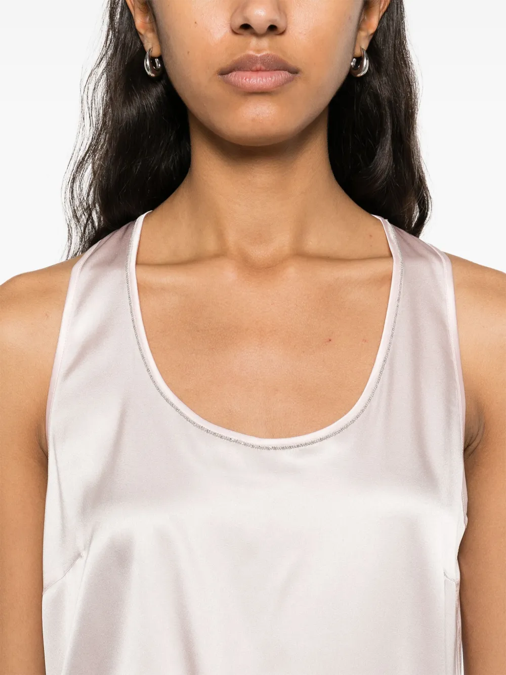 Shop Peserico Bead-embellished Tank Top In Pink