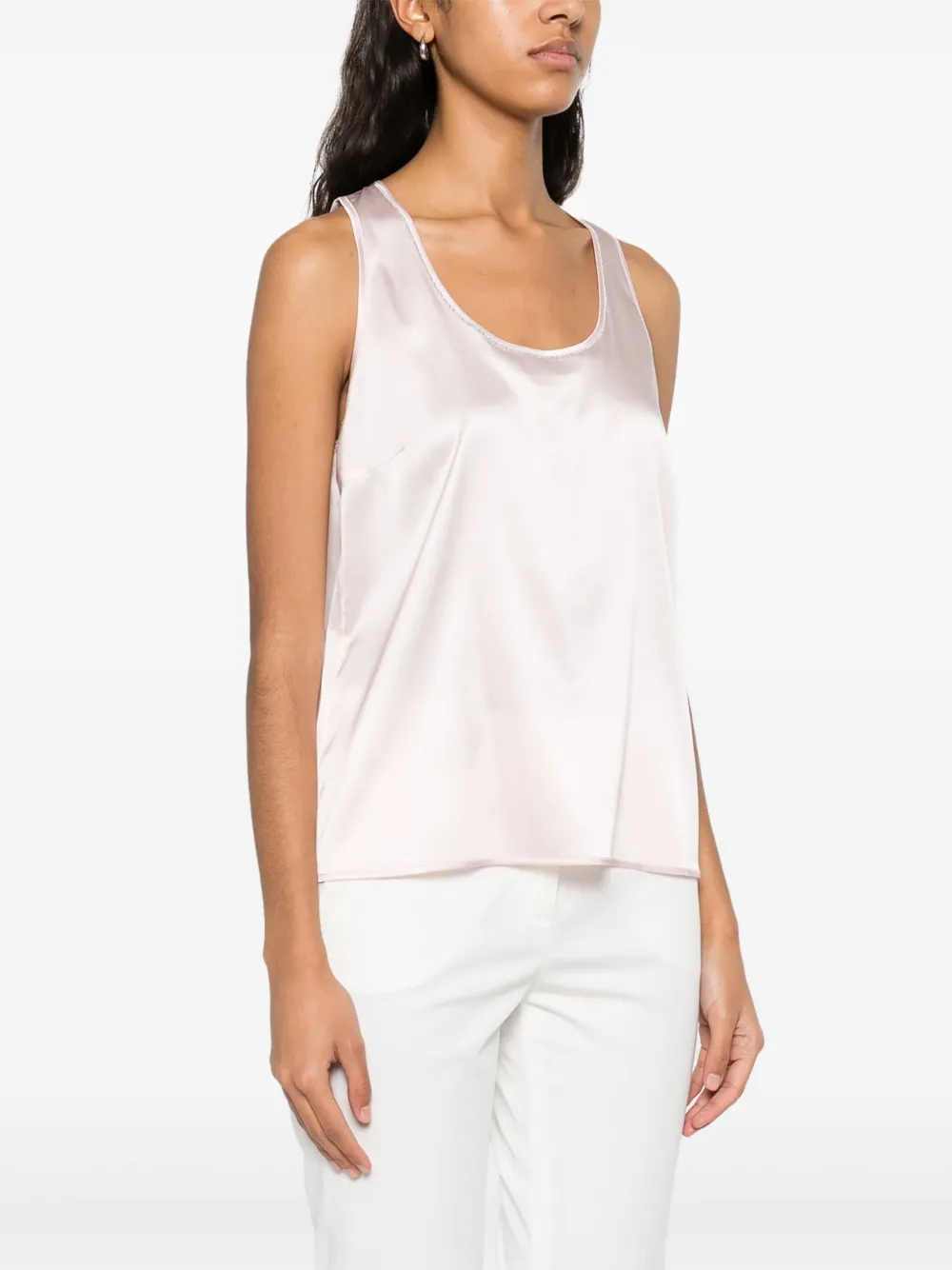Shop Peserico Bead-embellished Tank Top In Pink