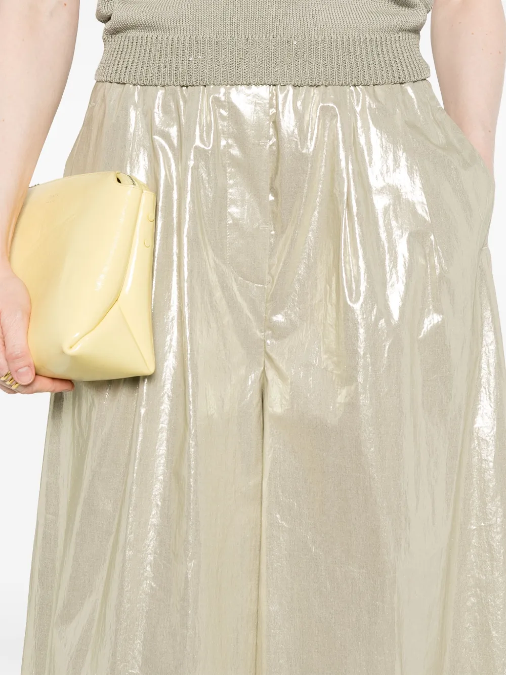 Peserico Broek met metallic-effect Groen