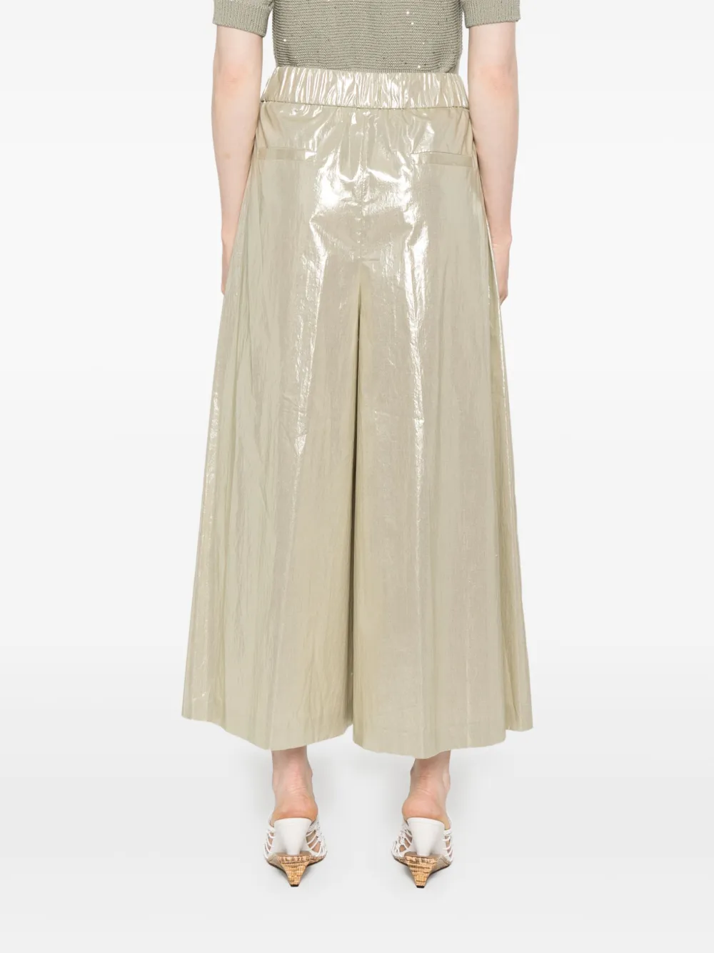 Peserico Broek met metallic-effect Groen