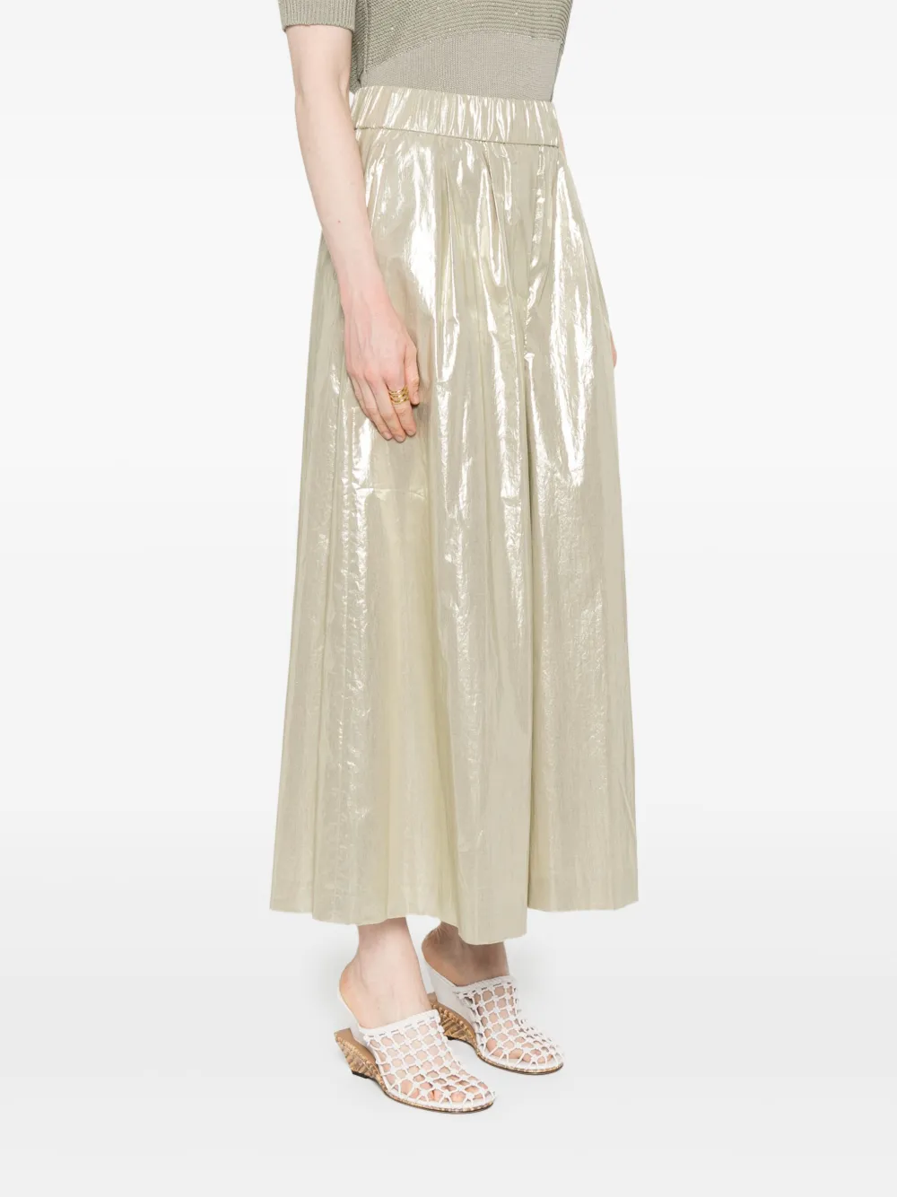 Peserico Broek met metallic-effect Groen