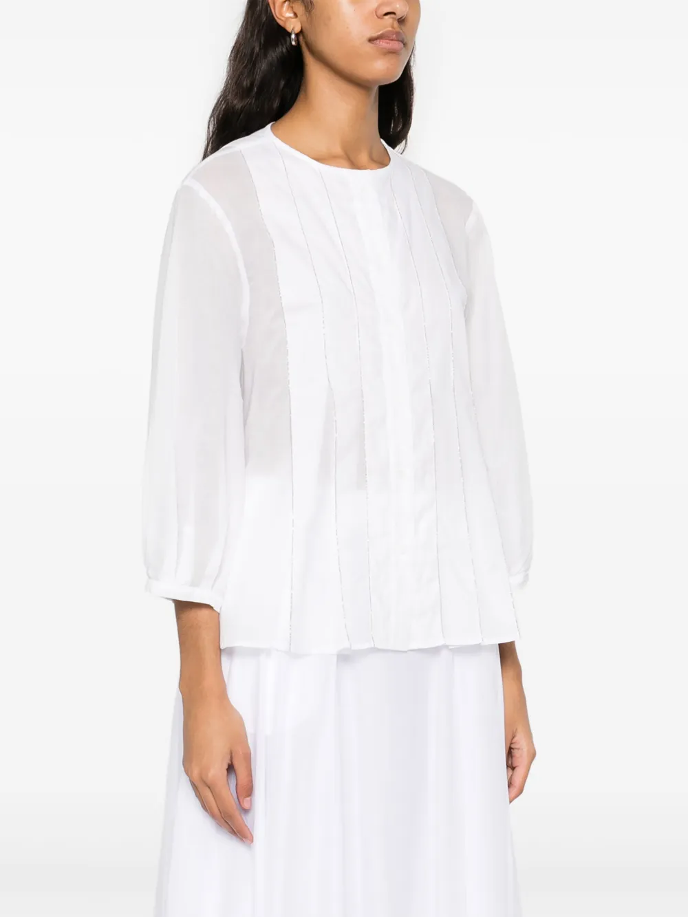 Peserico Blouse met bal- en kettingdetail Wit