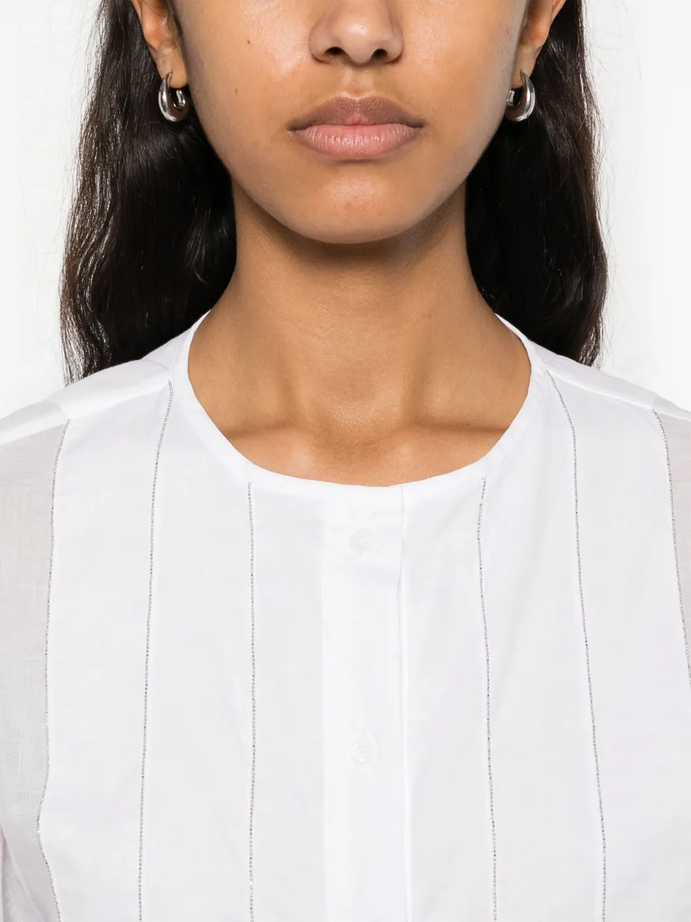 Peserico Blouse met bal- en kettingdetail Wit