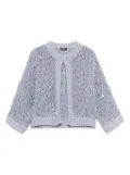 Peserico sequin-embellished cotton cardigan - Blue