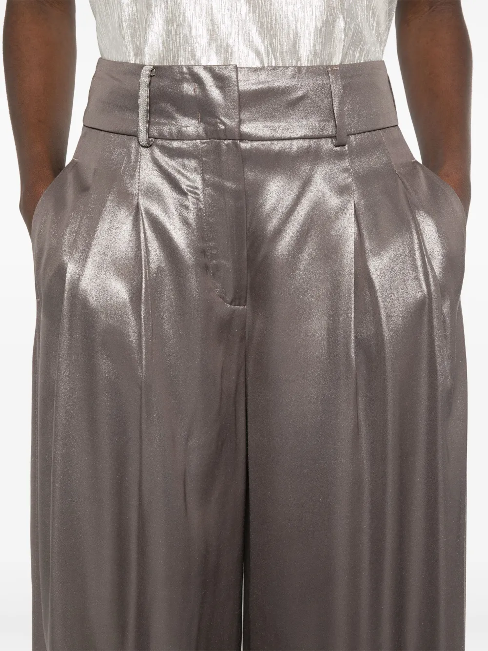 Peserico Broek met geplooid detail Bruin
