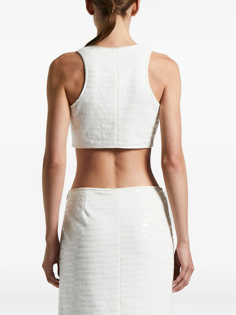 Peserico Sequin-embellished Sleeveless Tank Top In White