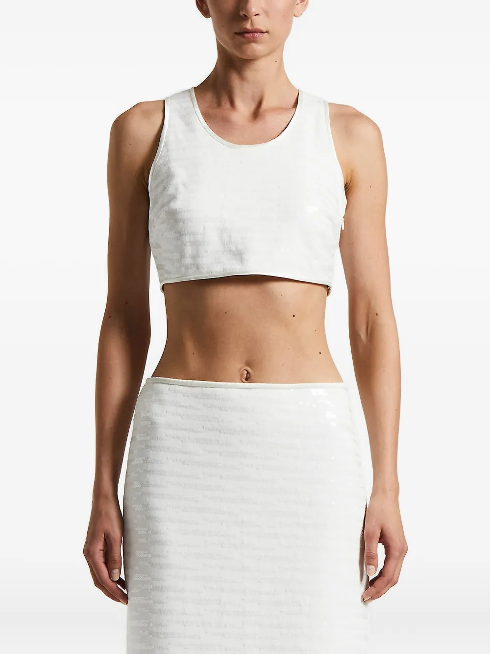 Peserico sequin-embellished sleeveless tank top | White | Image 1