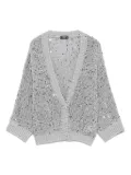 Peserico sequin-embellished cardigan - Grey