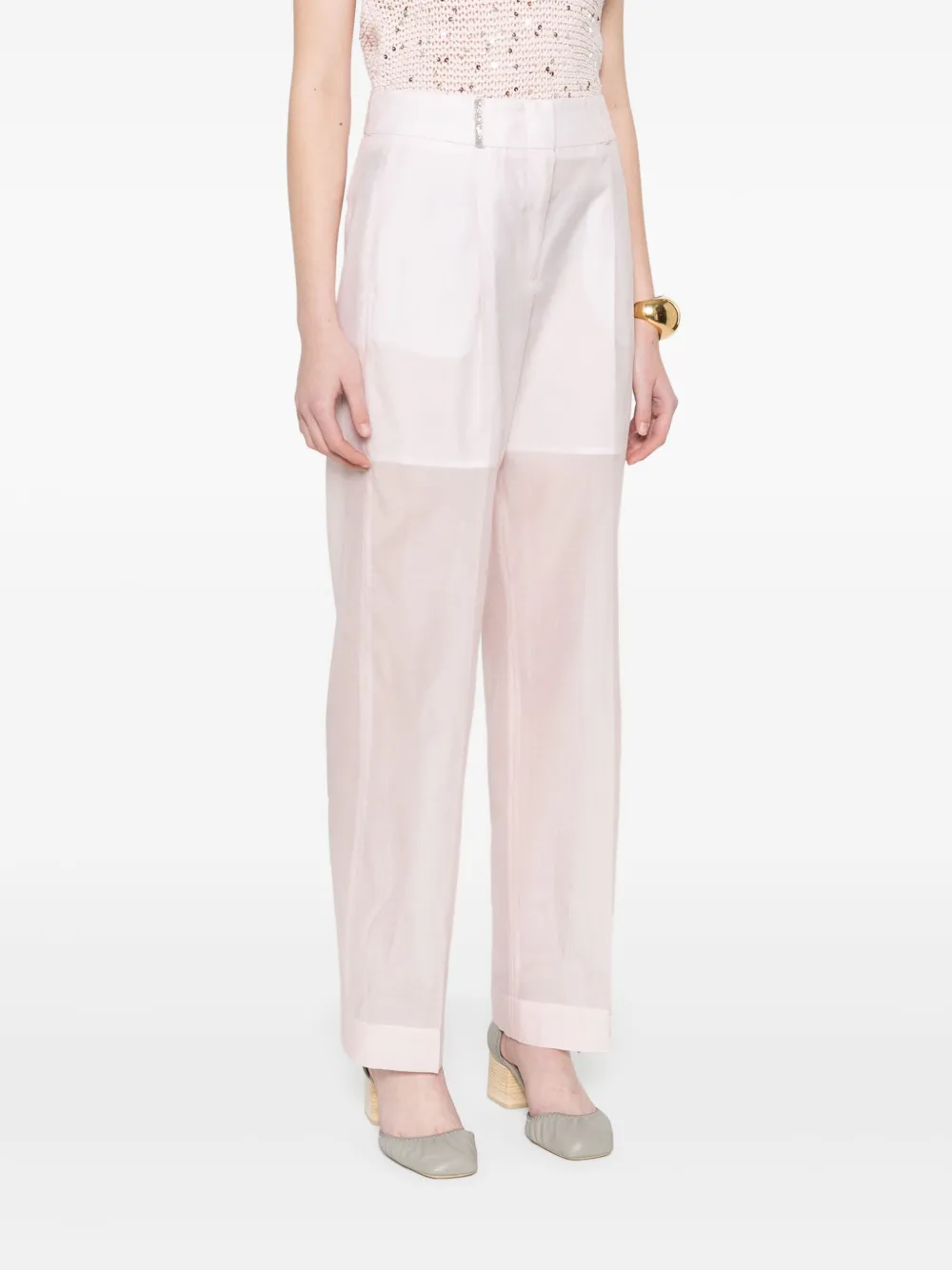 Peserico Broek met geplooid detail Roze