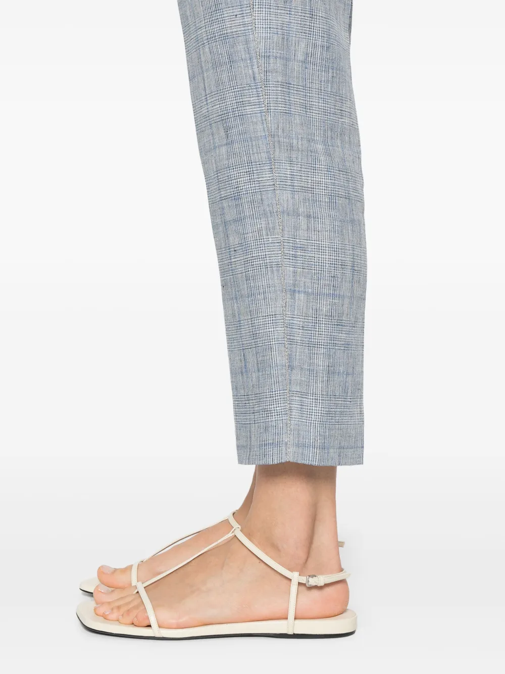 Peserico Broek met Prince of Wales ruit Blauw