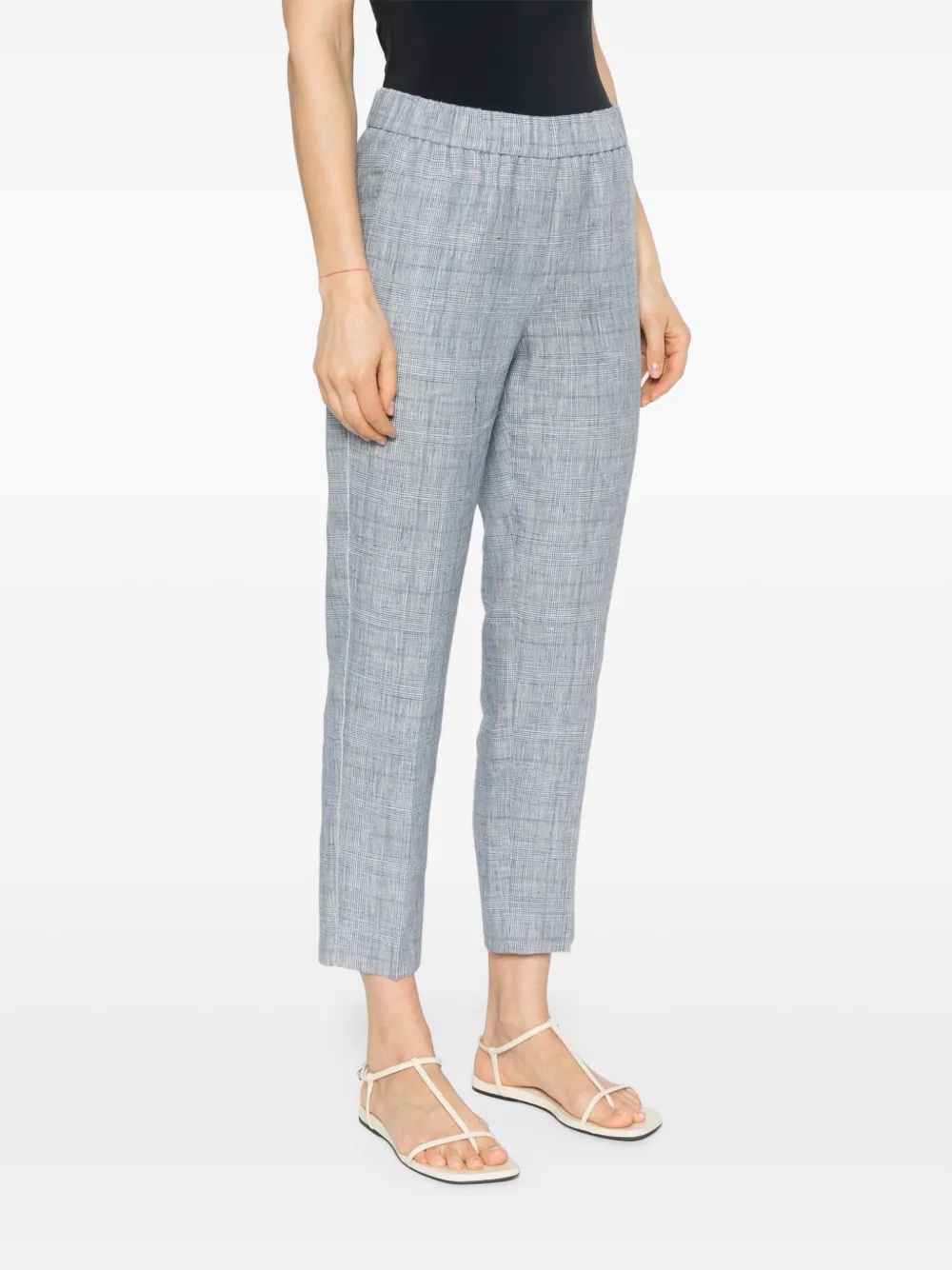 Peserico Broek met Prince of Wales ruit Blauw