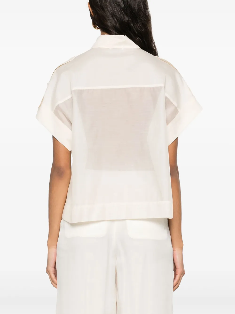 Peserico Blouse met bal- en kettingdetail Beige