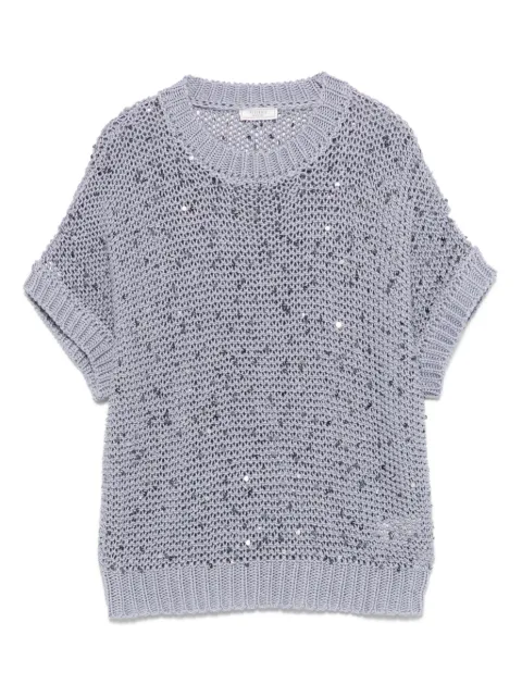 Peserico sequin-embellished cotton top