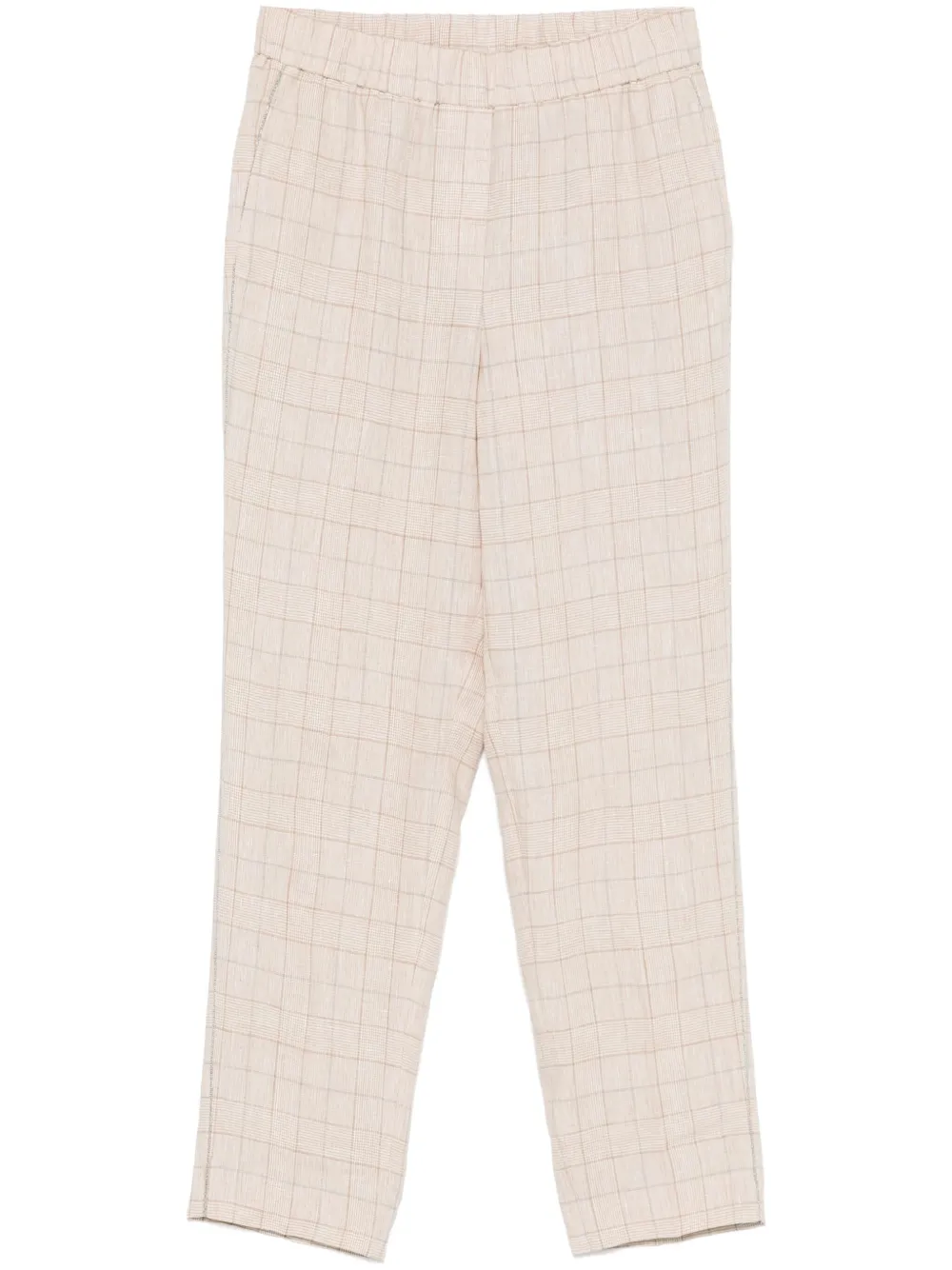 Peserico Prince of Wales linen trousers | Neutrals | Image 1
