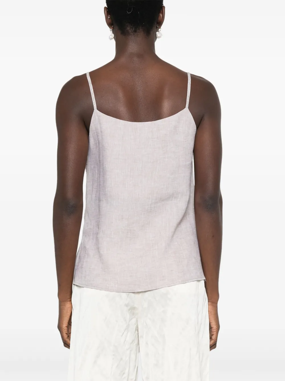 Shop Peserico Linen Top In Neutrals