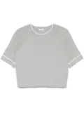 Peserico contrasting-trim knitted T-shirt - Grey