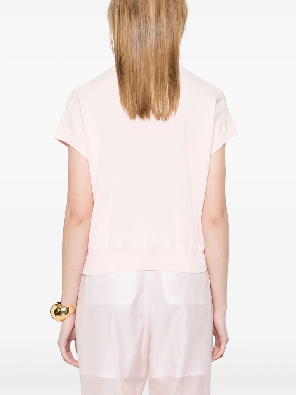 Shop Peserico Bead-embellished T-shirt In Pink