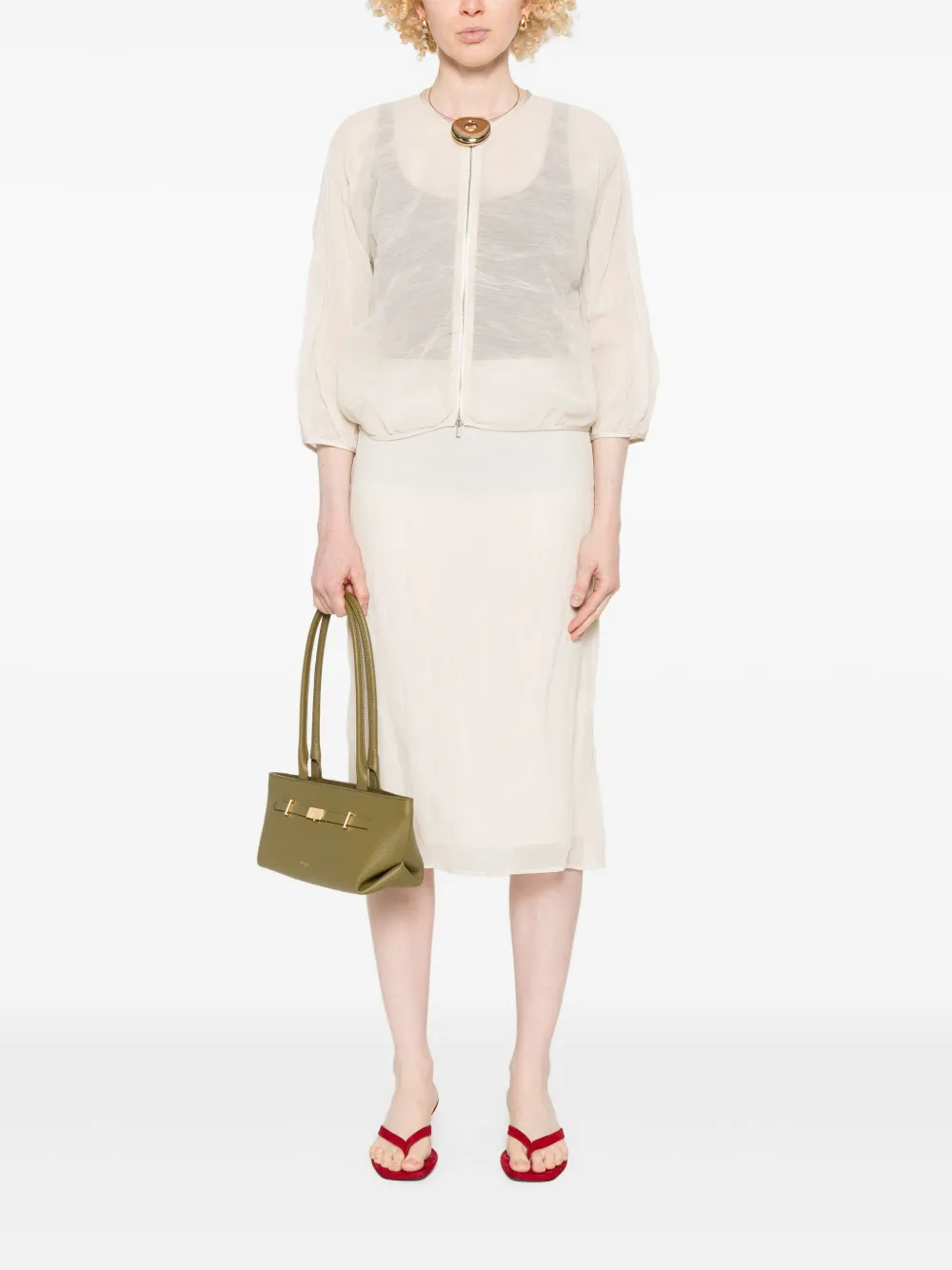 Peserico Organza midi-rok - Beige