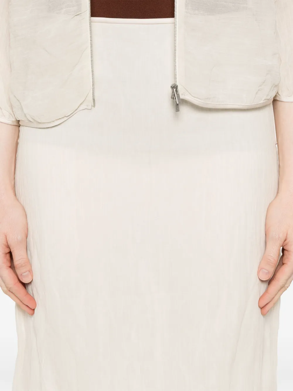 Peserico Organza midi-rok Beige
