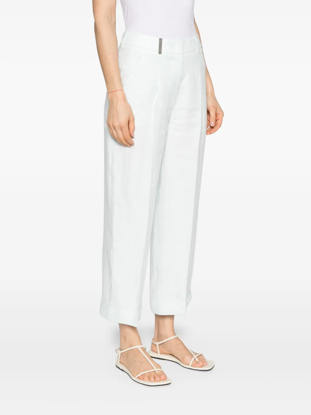 Peserico Linnen broek Blauw