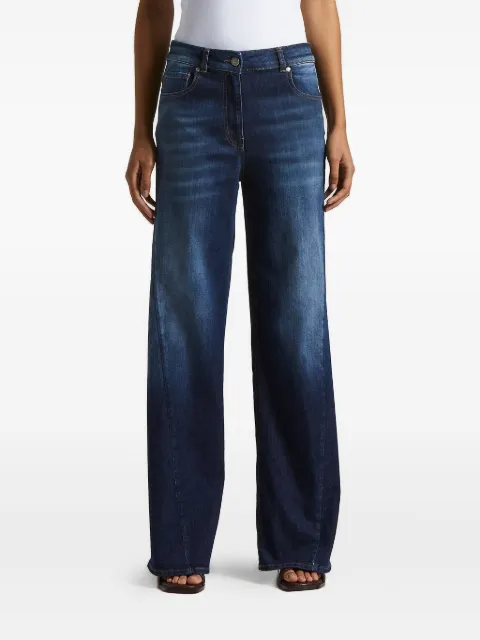 Peserico five-pocket design wide-leg jeans
