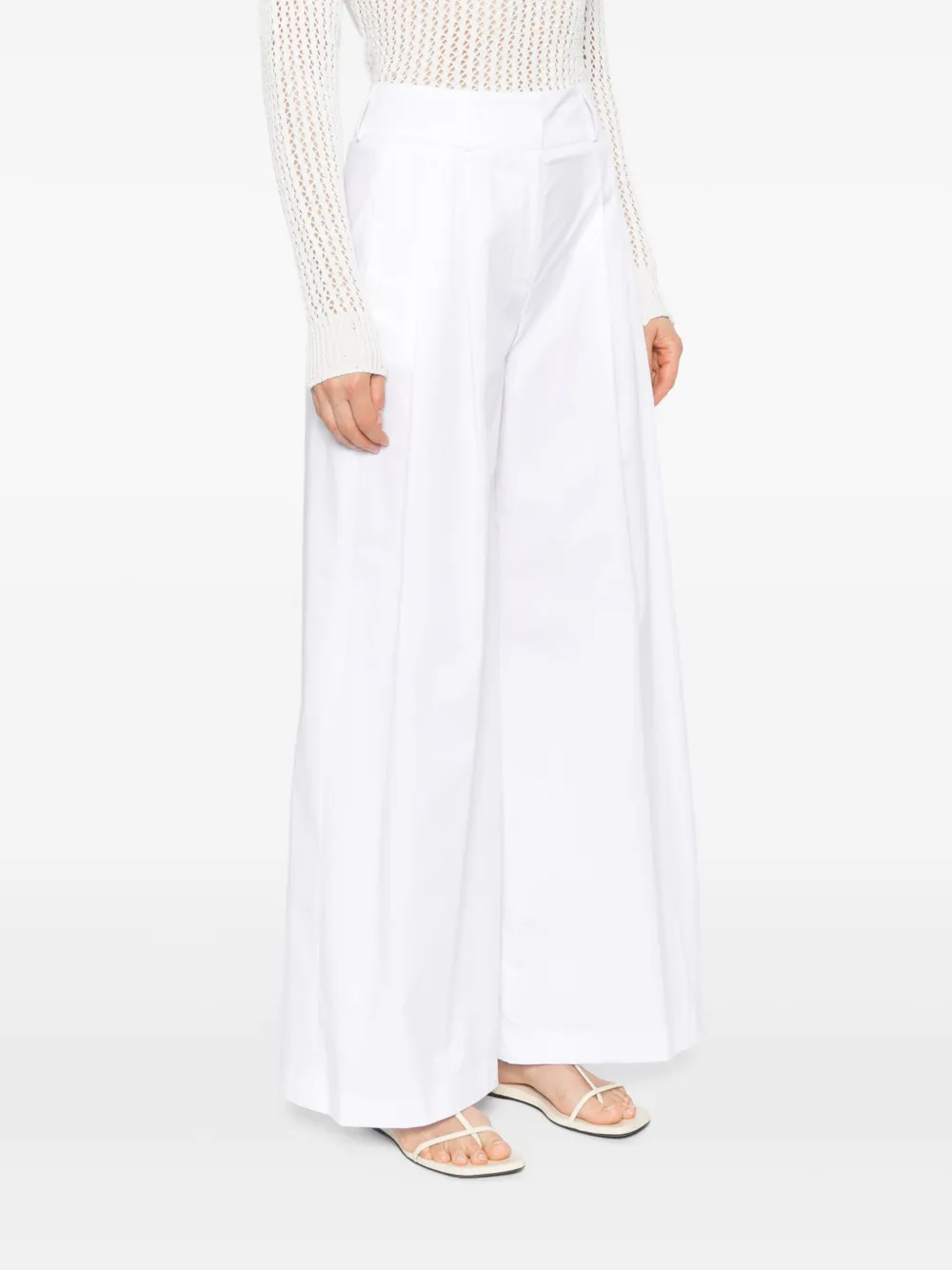 Peserico Pleated Palazzo Trousers In White