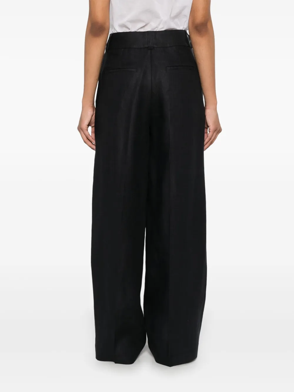 Peserico Linen Palazzo Trousers In Blue