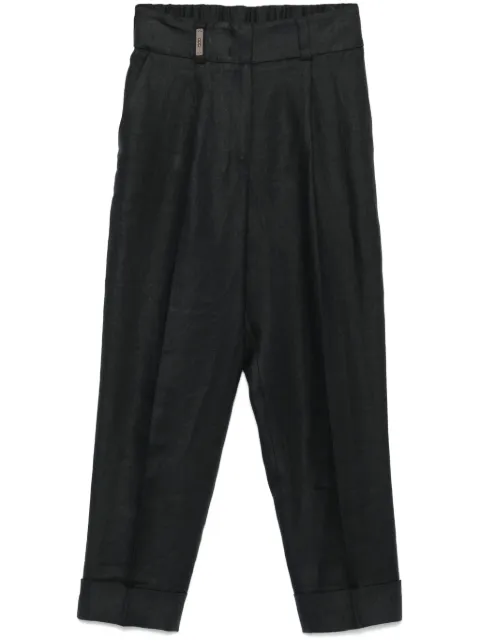 Peserico pantalones con ribete de mostacillas