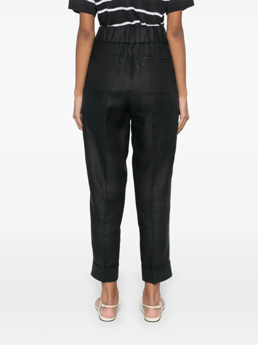 Peserico Broek met kralen afwerking Blauw