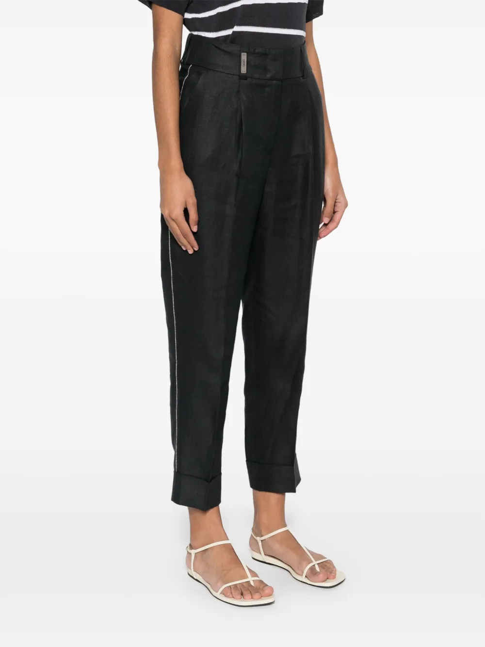 Peserico Broek met kralen afwerking Blauw