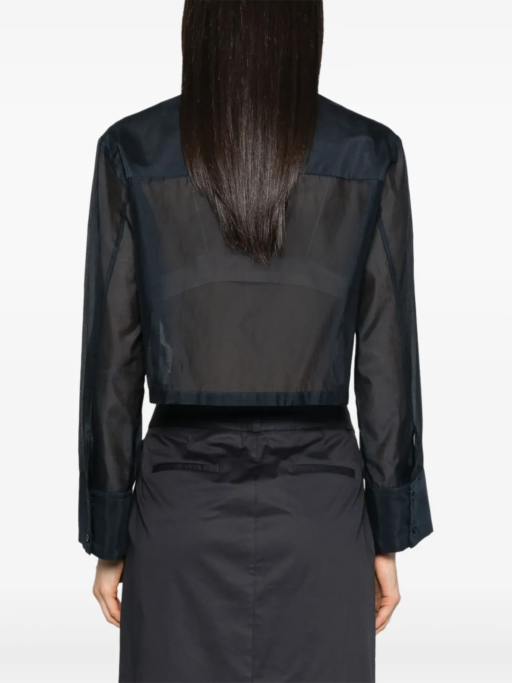 Peserico Cropped blouse Blauw