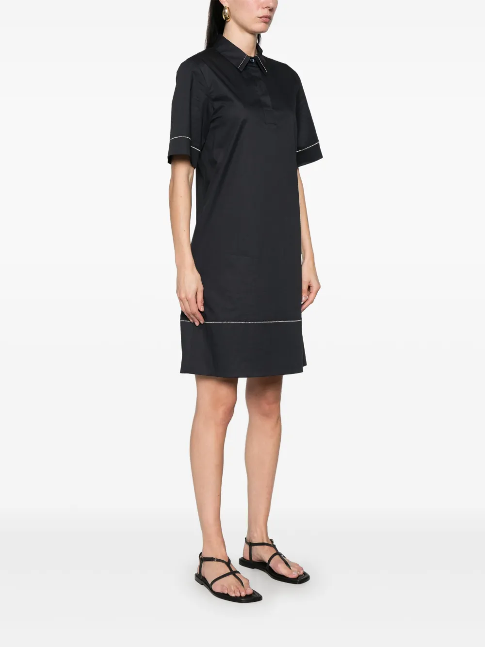 Shop Peserico Poplin Mini Dress In Blue