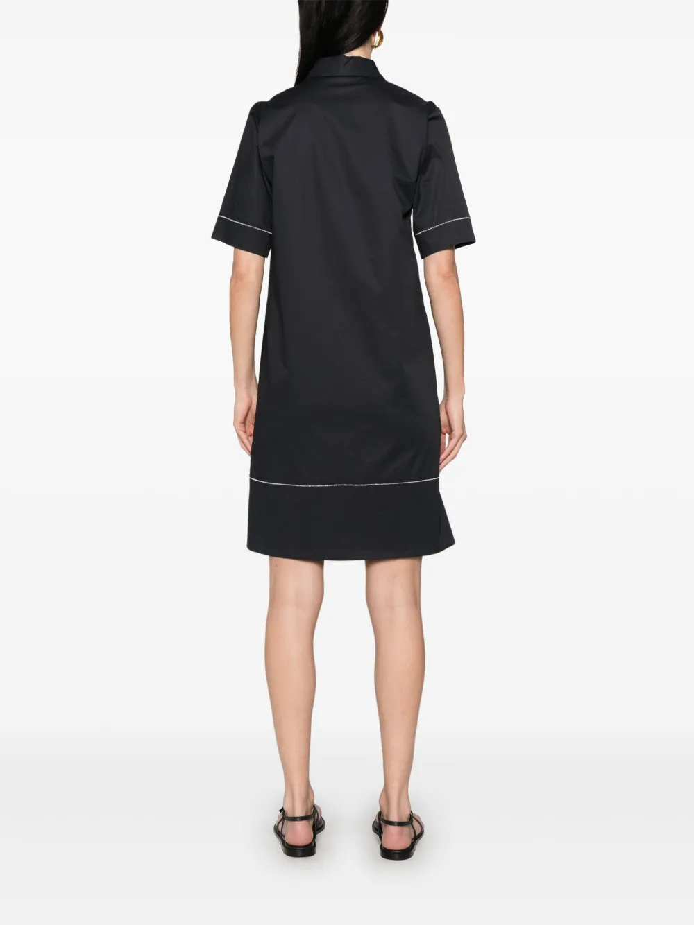 Shop Peserico Poplin Mini Dress In Blue